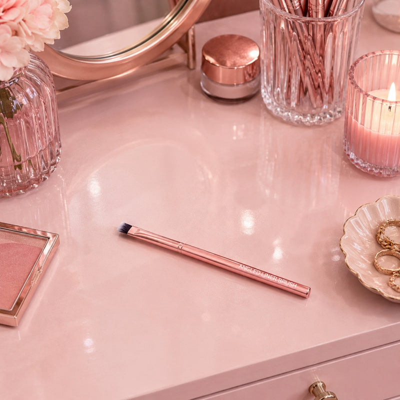 Prolux Cosmetics Rose Gold Angled Liner Brush Angled Liner Brush