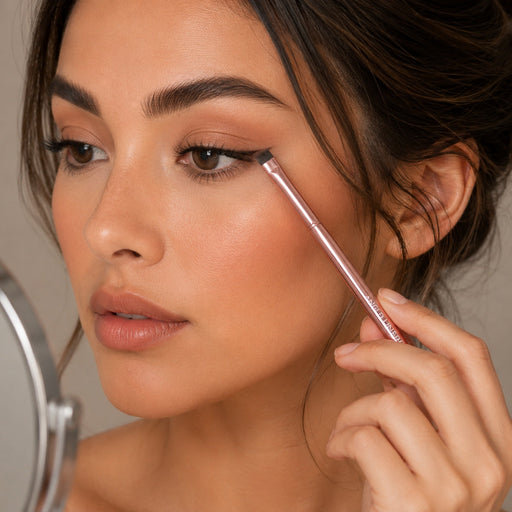 Prolux Cosmetics Rose Gold Angled Liner Brush Angled Liner Brush
