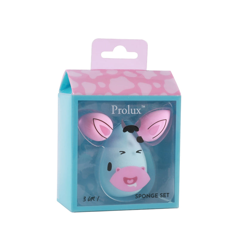 Prolux Cosmetics Cow Sponge Set Blending Sponge White Smoke