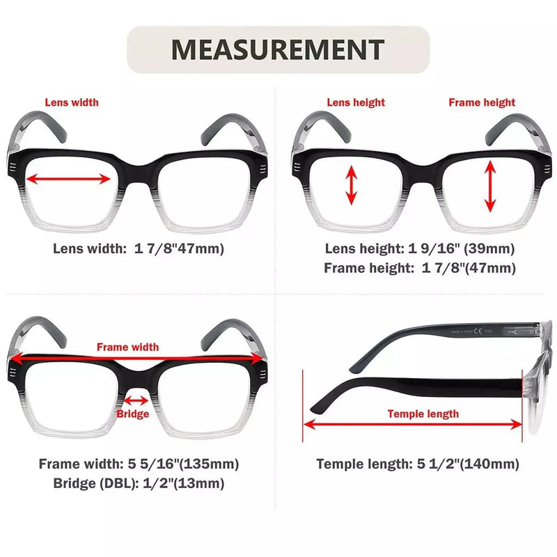 eyekeeper.com Square Reading Glasses Fashionable Readers R2024 Eyeglasses