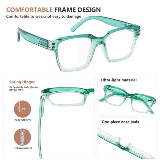 eyekeeper.com Square Reading Glasses Fashionable Readers R2024 Eyeglasses