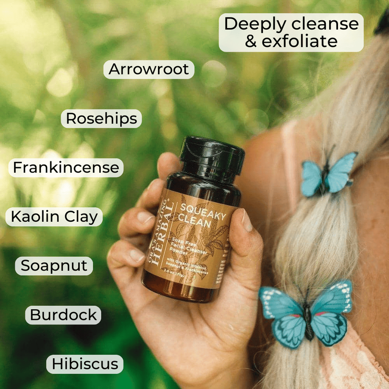 Ora's Amazing Herbal Squeaky Clean, Soap Free Facial Exfoliating Cleansing Powder
