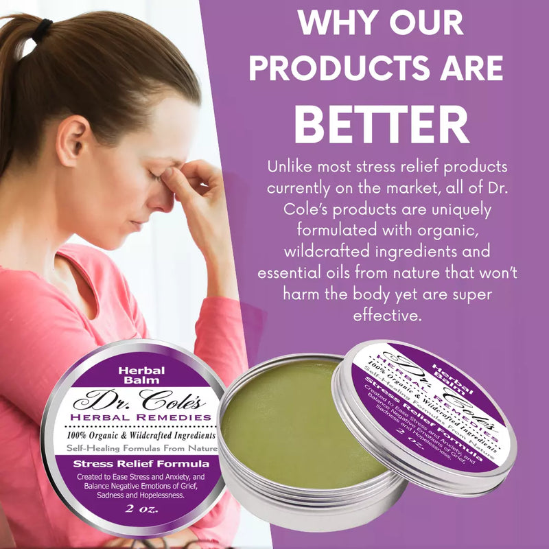 COLEHERBALS LLC 29 - Dr. Cole’s Organic Stress Relief Herbal Balm Herbal Light Slate Gray