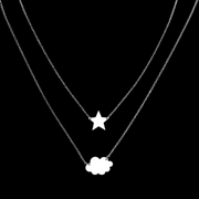 Medusa's Makeup Star, Cloud Necklace - Silver