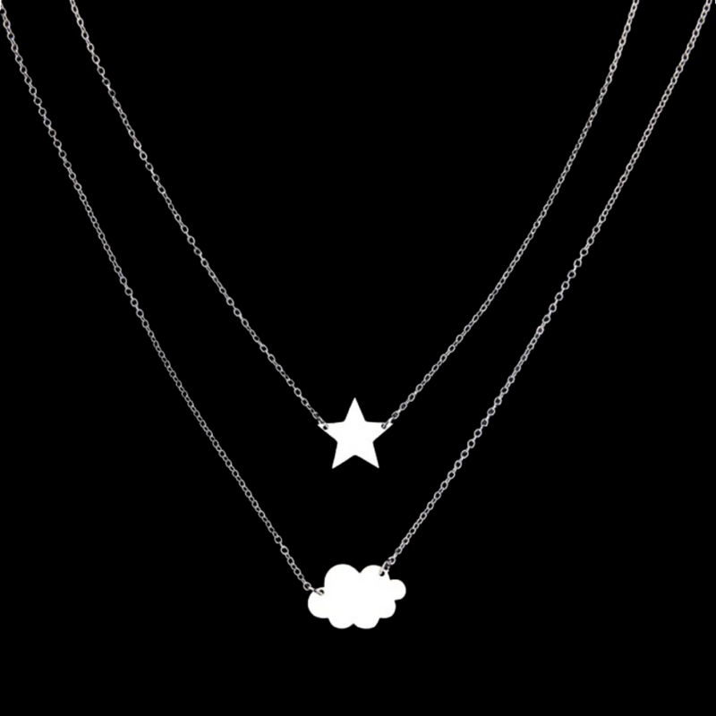 Medusa's Makeup Star, Cloud Necklace - Silver