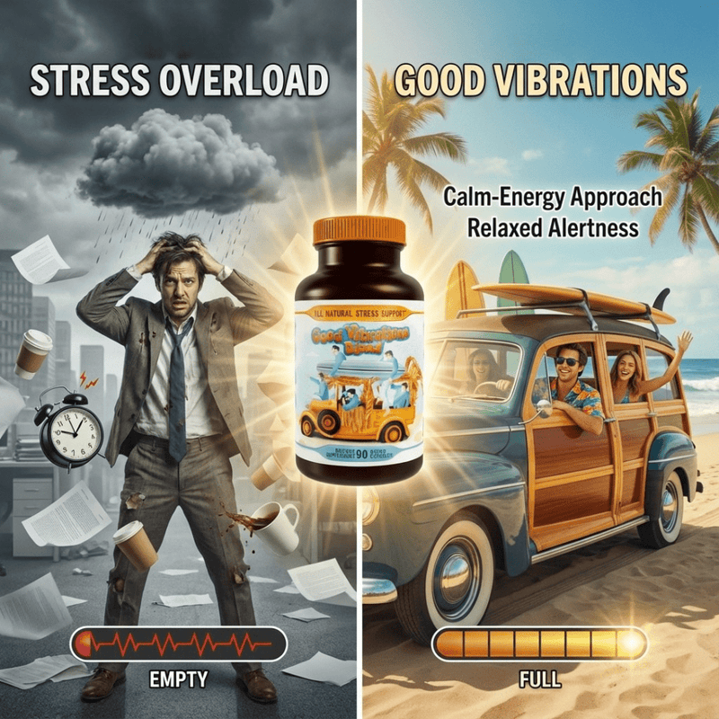 Hippie Farms Stress Support - Good Vibrations Blend - Ashwagandha, Lions Mane, & More Vitamins & Supplements