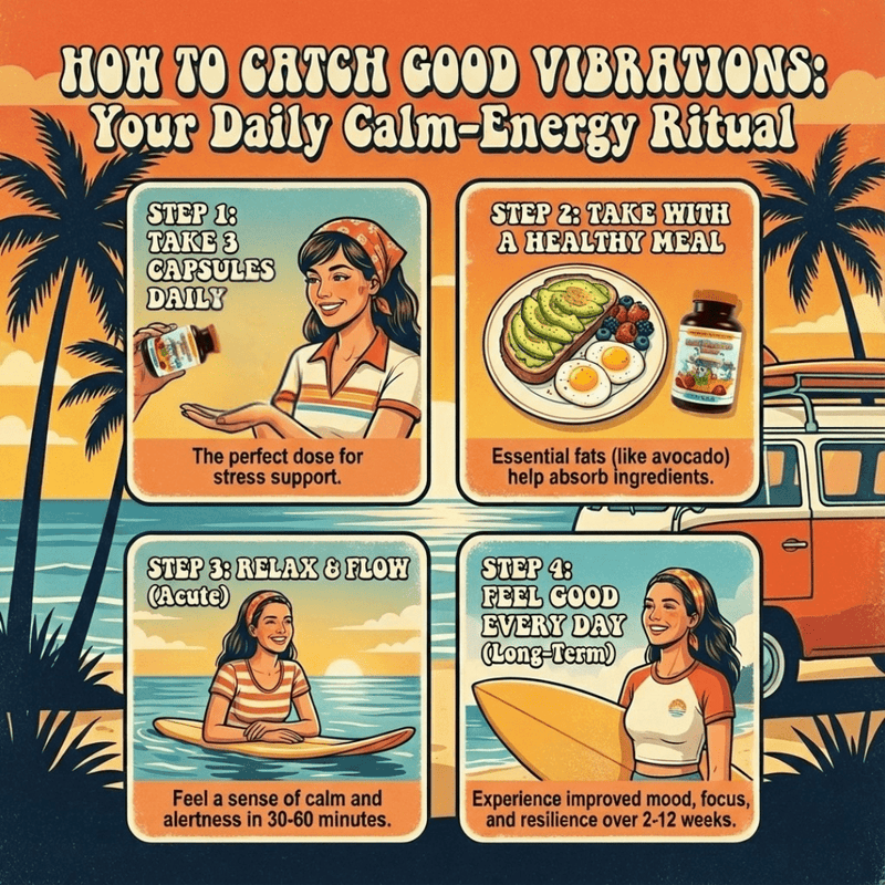 Hippie Farms Stress Support - Good Vibrations Blend - Ashwagandha, Lions Mane, & More Vitamins & Supplements