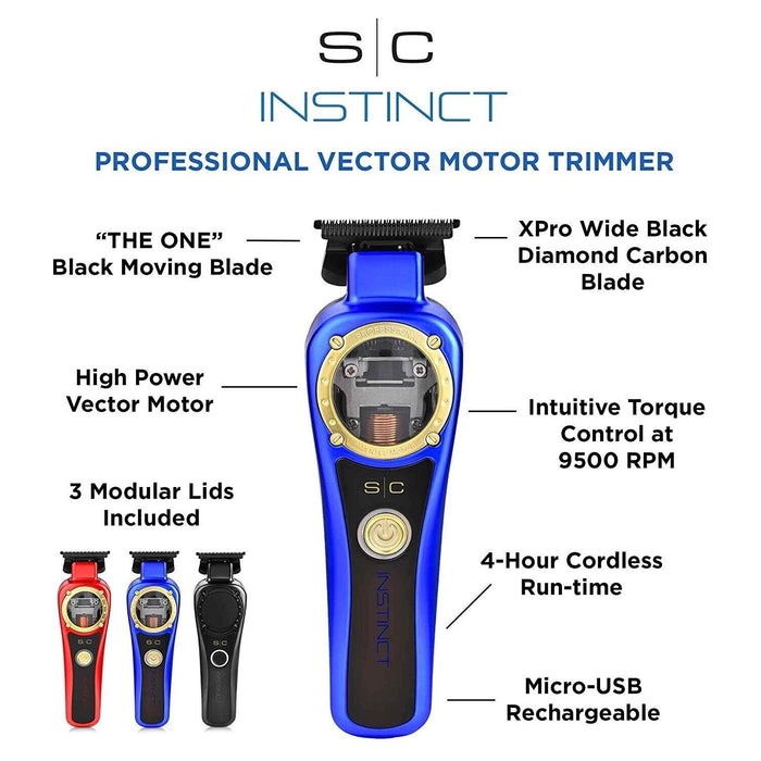 Stylecraft S|C Instinct Professional Vector Motor Cordless Trimmer With Intuitive Torque Control #Sc407M