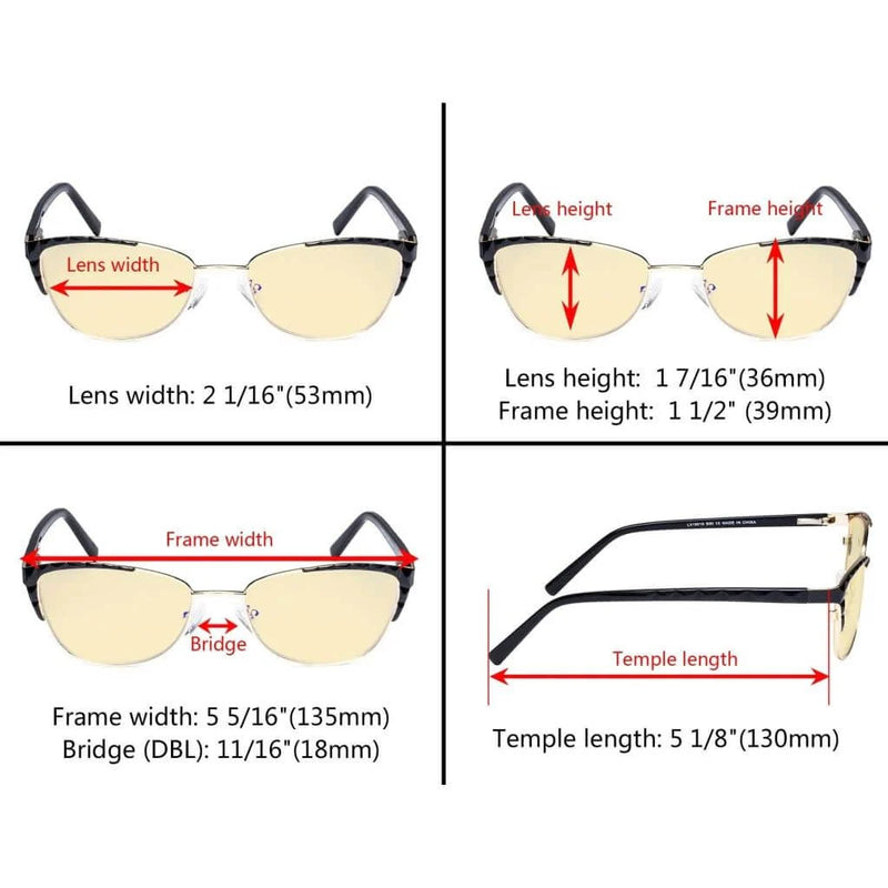 eyekeeper.com Stylish Cat-eye Blue Light Blocking Eyeglasses LX19016-BB60 Eyeglasses