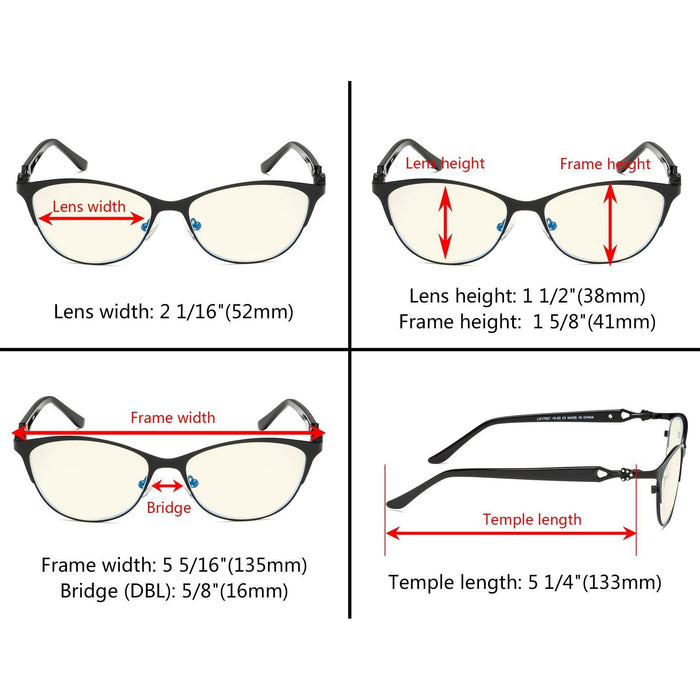 Eyekeeper.Com - Stylish Cat-Eye Blue Light Blocking Reading Glasses Lx17021