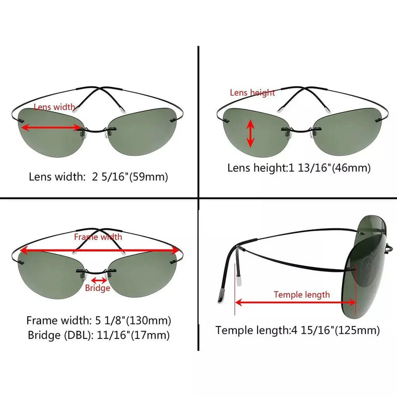 eyekeeper.com Stylish Polarized Rimless Titanium Frame Sunglasses S1501 Sunglasses