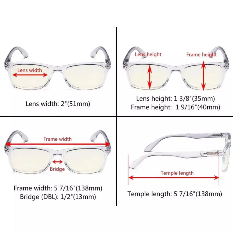 eyekeeper.com Stylish Rectangle Blue Light Filter Reading Glasses UVR075 Eyeglasses