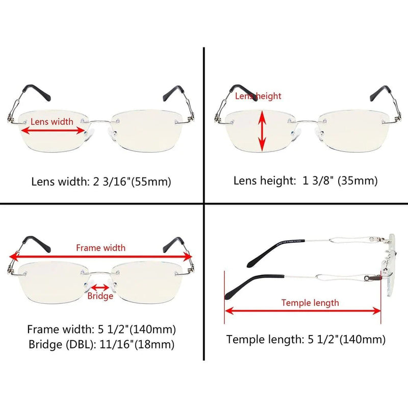 eyekeeper.com Stylish Rimless Blue Light Blocking Reading Glasses LX17018 Eyeglasses