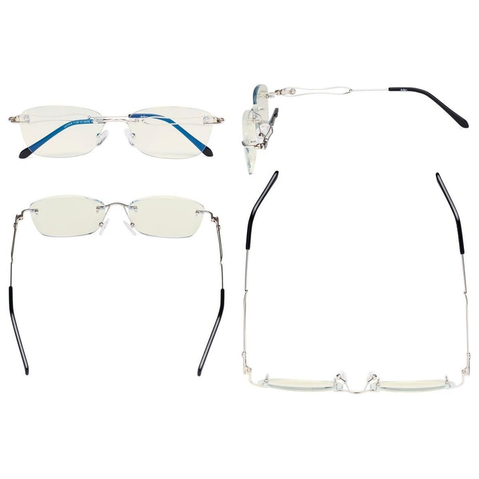 Eyekeeper.Com - Stylish Rimless Blue Light Blocking Reading Glasses Lx17018