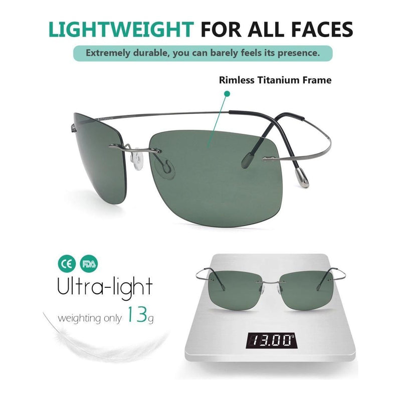 eyekeeper.com Stylish Rimless Titanium Frame Polarized Sunglasses S1505 Sunglasses