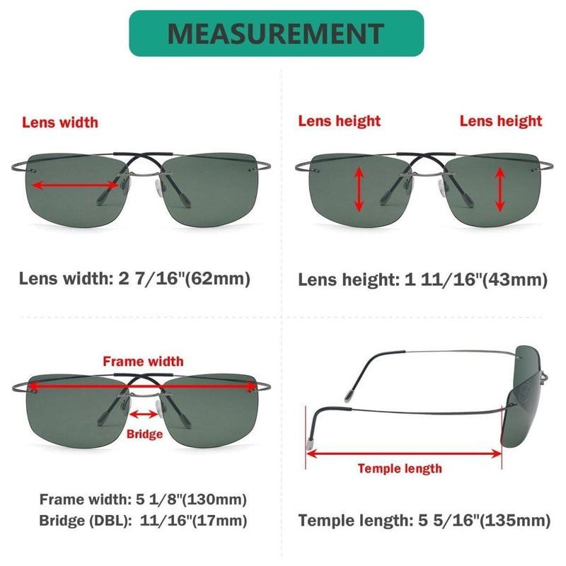 eyekeeper.com Stylish Rimless Titanium Frame Polarized Sunglasses S1505 Sunglasses