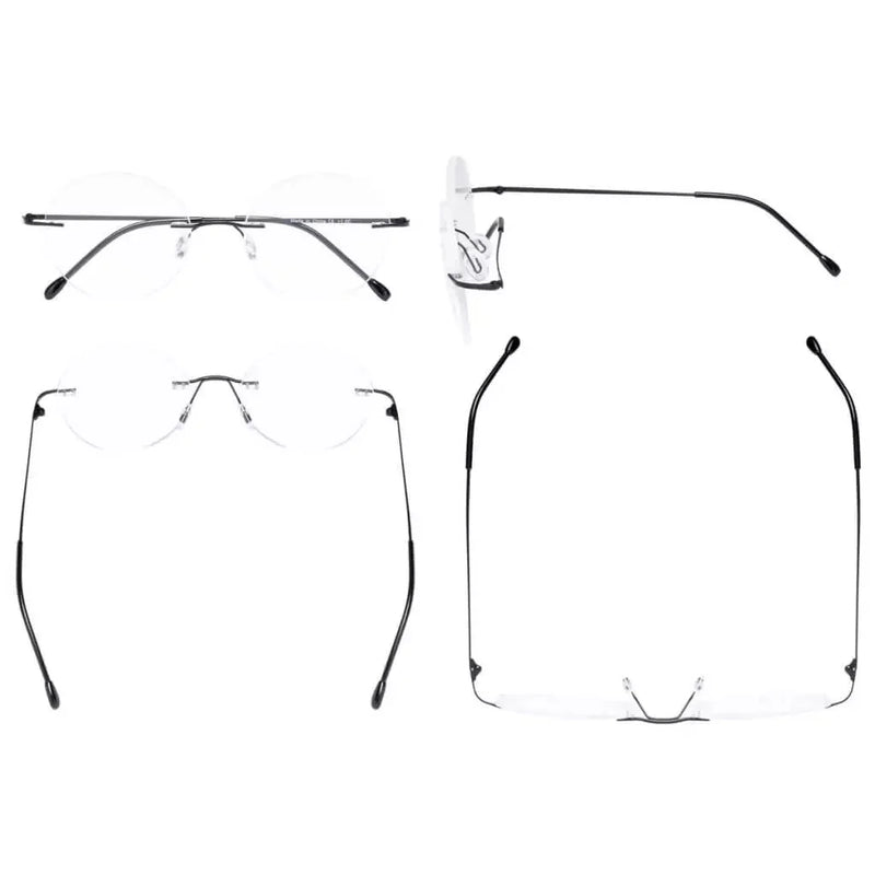 eyekeeper.com Stylish Round Frameless Reading Glasses Rimless Readers RWK9910 Eyeglasses