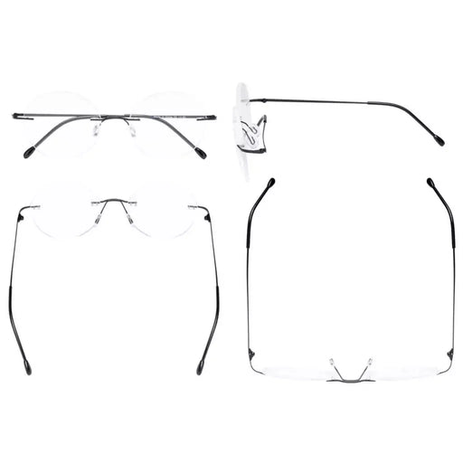 eyekeeper.com Stylish Round Frameless Reading Glasses Rimless Readers RWK9910 Eyeglasses