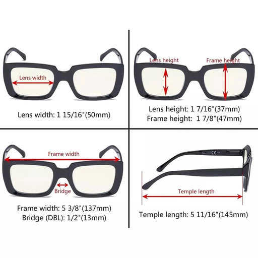 eyekeeper.com Stylish Thicker Frame Blue Light Filter Reading Glasses UVR9107 Eyeglasses