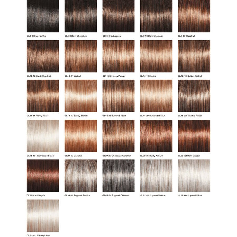 VIP Extensions Stylista Average by Gabor Wig White Smoke GL12-16 GOLDEN WALNUT,GL14-16 HONEY TOAST,GL4-8 DARK CHOCOLATE,GL 8-10 DARK CHESTNUT,GL 2-6 BLACK COFFEE,GL 8-29 HAZELNUT,GL16-27 BUTTERED BISCUIT,GL 14-22 SANDY BLONDE,GL 56-60 SUGARED SILVER,GL10/12 Sunlight Chestnut