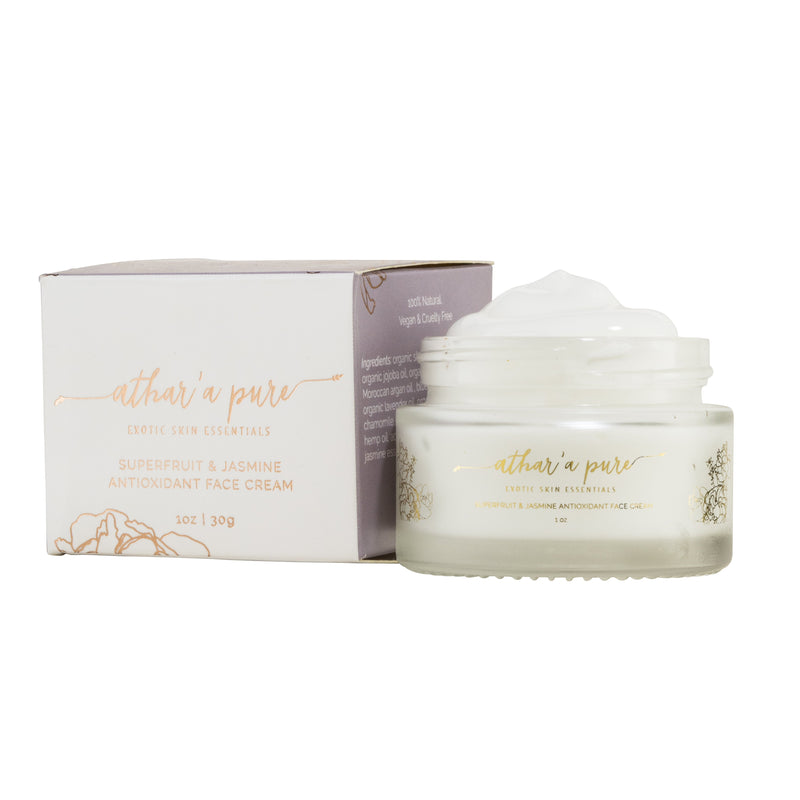 Athar'a Pure Superfruit & Jasmine Antioxidant Face Moisturizer (Organic, Vegan, 100% Natural) Face