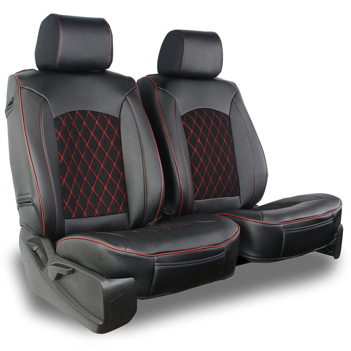 Leatherette Suede Diamond Semi-Custom Car Seat Covers