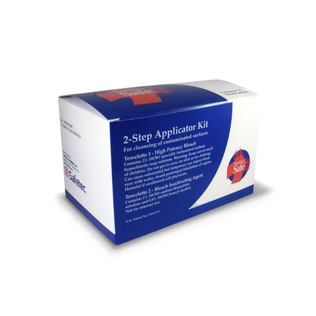 Surface Safe Surface Safe 2-Step Applicator Kit – Bleach Cleansing & Inactivating Towelettes (15 Twin Packets) Packing Materials White Smoke