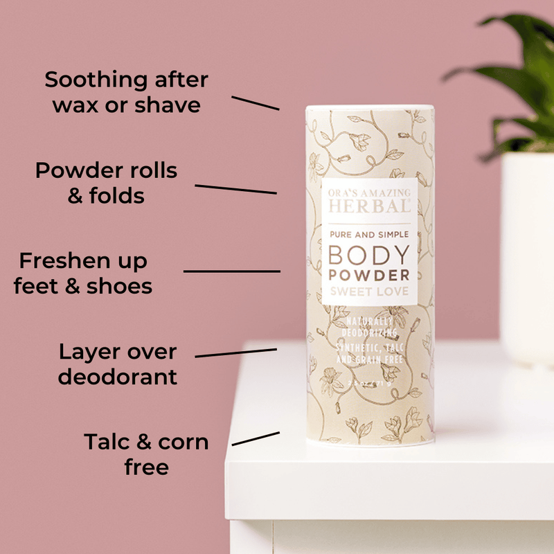 Ora's Amazing Herbal Talc Free Body Powder, Sweet Love Vanilla Body Powder