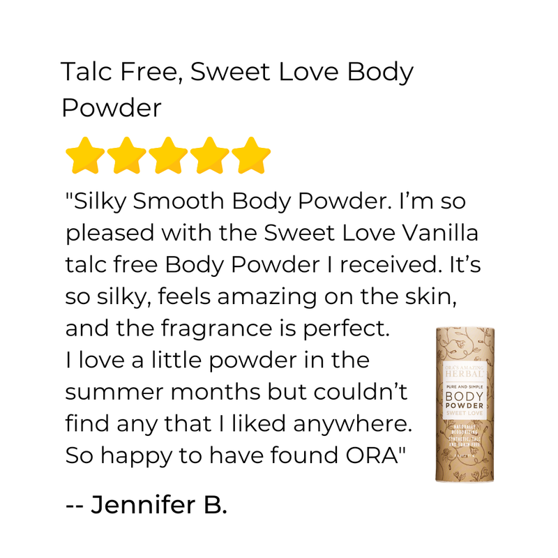 Ora's Amazing Herbal Talc Free Body Powder, Sweet Love Vanilla Body Powder