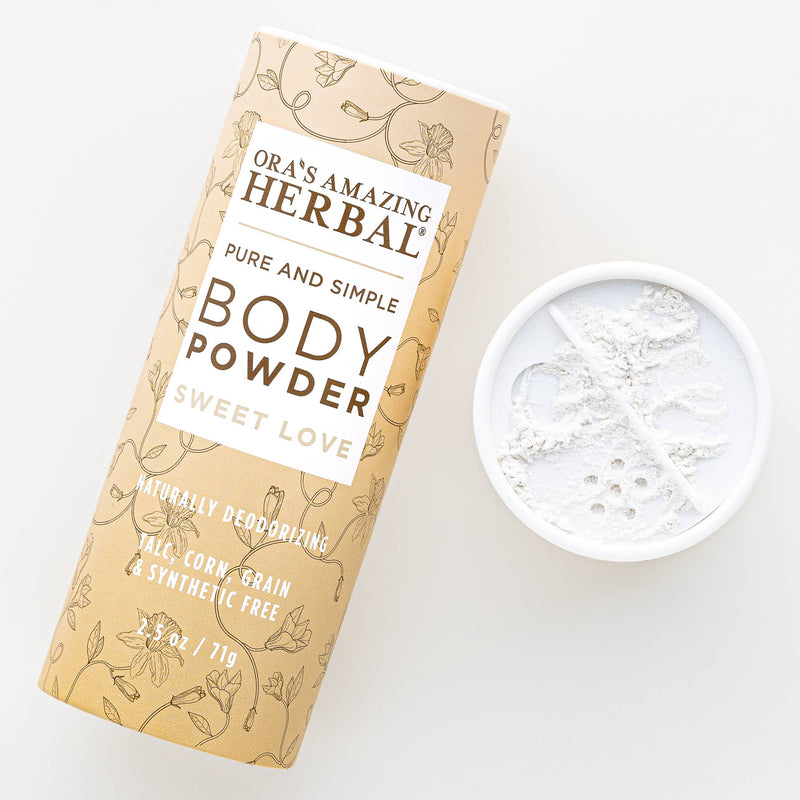 Ora's Amazing Herbal Talc Free Body Powder, Sweet Love Vanilla Body Powder