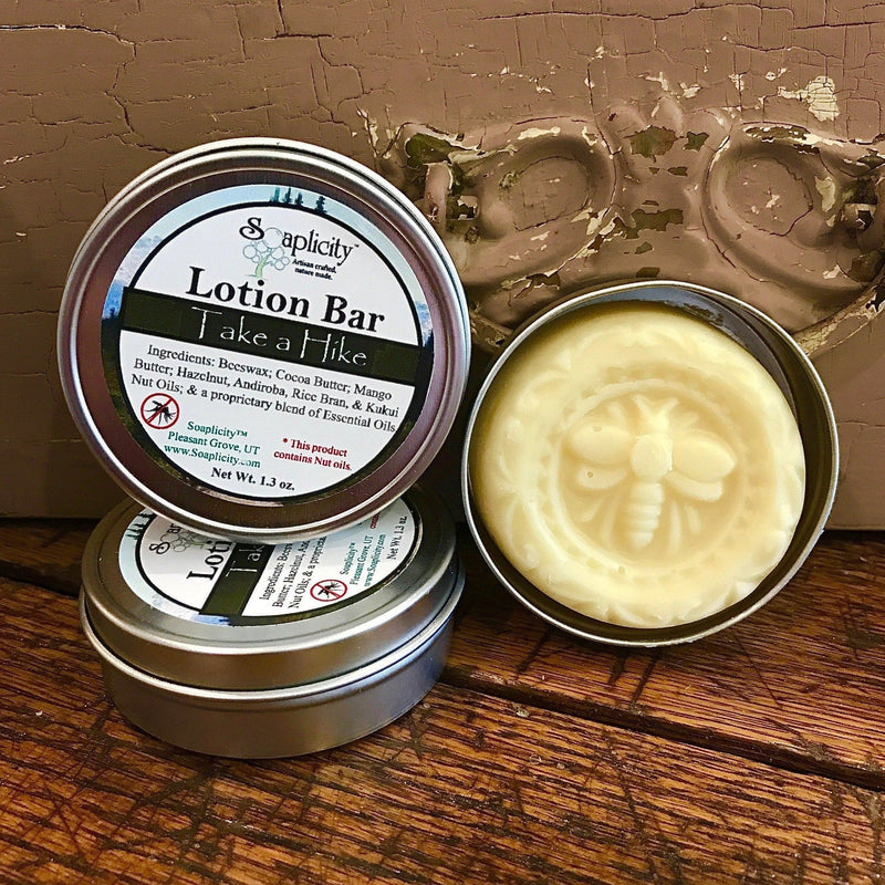 Soaplicity Take A Hike Lotion Bar - 100% Natural Bug Repellent Lotion Bar