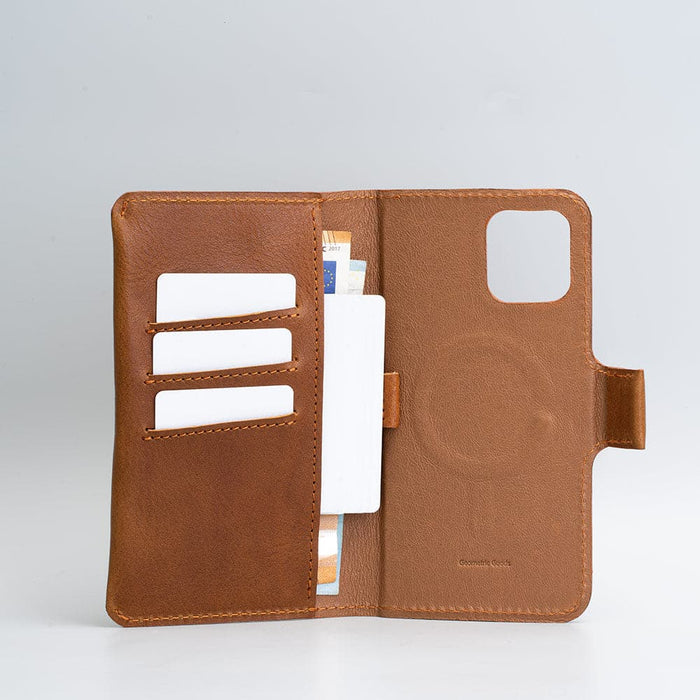 Leather iPhone folio wallet with Magsafe - The Minimalist 2.0 by Geometric Goods