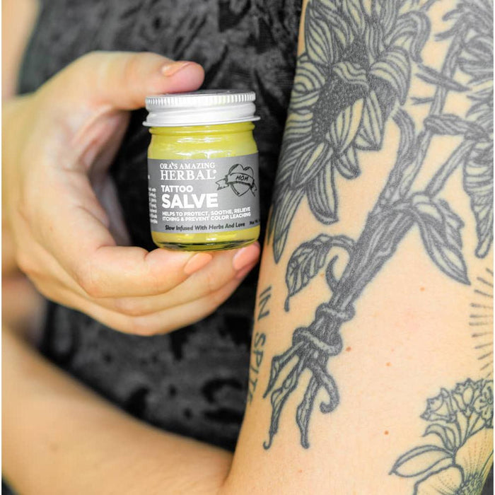 Ora's Amazing Herbal Tattoo Salve, Natural Tattoo Aftercare 4oz