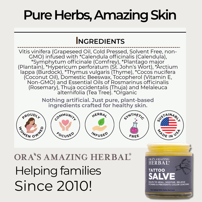 Ora's Amazing Herbal Tattoo Salve, Natural Tattoo Aftercare Health & Beauty