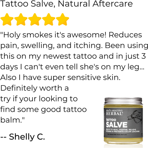 Ora's Amazing Herbal Tattoo Salve, Natural Tattoo Aftercare 4oz