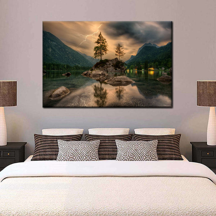 Magical Lakeside Mountain Wall Art