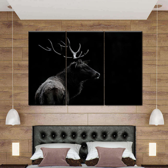 Monochrome Bull Elk Wall Art