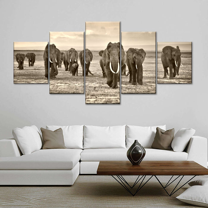 Herd Of Elephants Wall Art