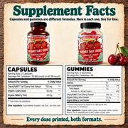 Hippie Farms Premium Tart Cherry Blend - Inflammation, Uric Acid, Sleep, Muscle Recovery Vitamins & Supplements Antique White Capsules - 60 count,Capsules - 90 count,Gummies - 60 Count