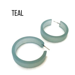 Portland Frosted Lucite Hoop Earrings