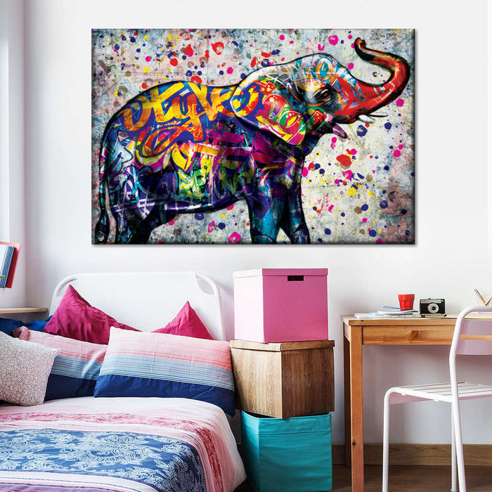 Epic Colorful Elephant Wall Art