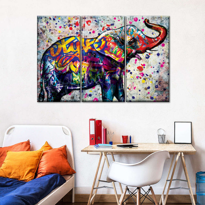 Epic Colorful Elephant Wall Art