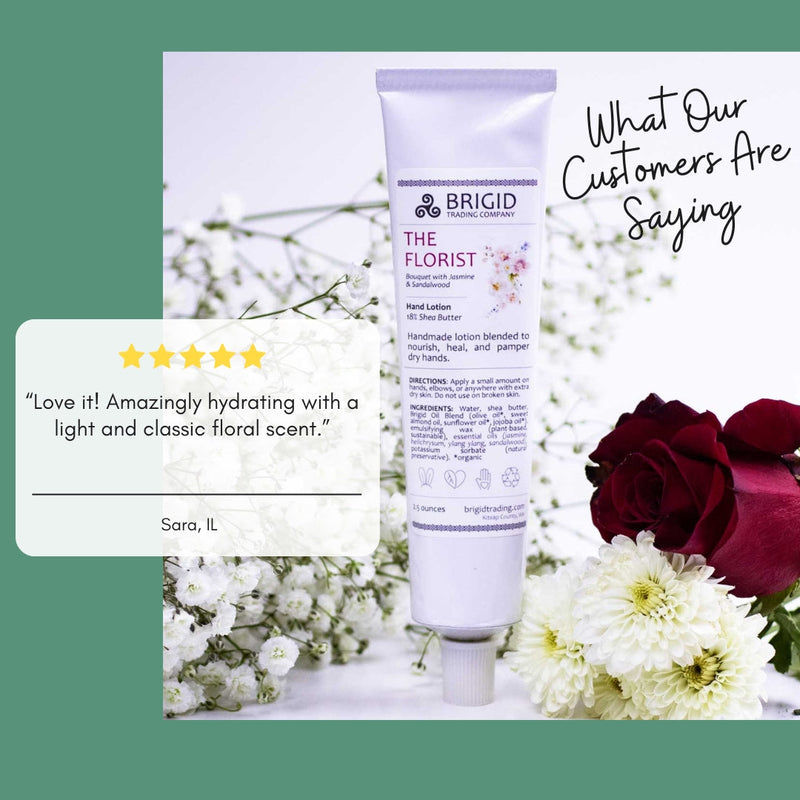 Brigid Trading Company The Florist Natural Hand Lotion - Jasmine, Ylang Ylang, Helichrysum, and Sandalwood Hand Lotion