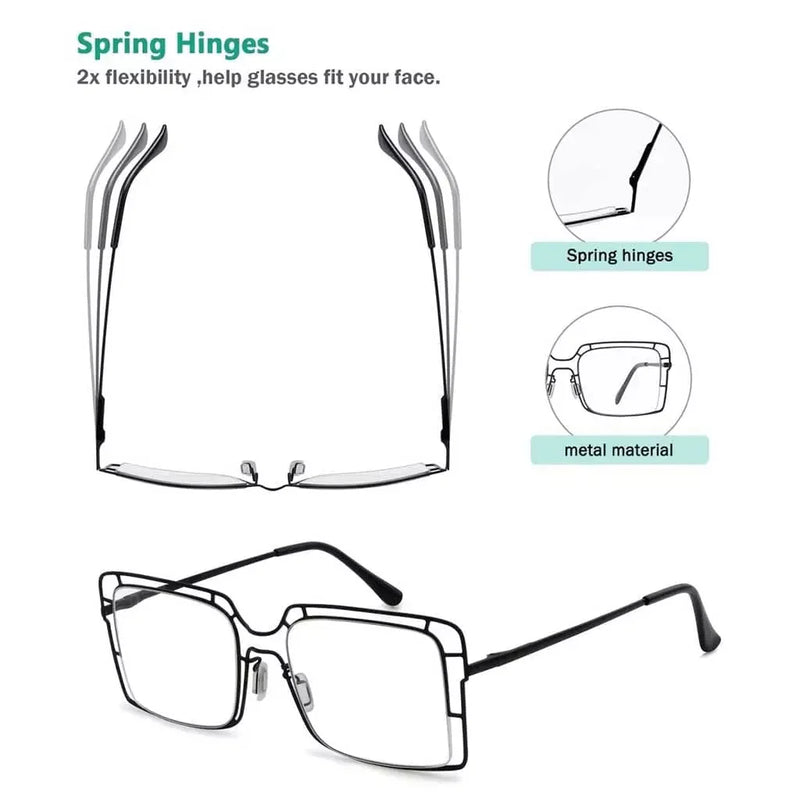 eyekeeper.com Thin Metal Hollow Frame Reading Glasses R2301 Eyeglasses
