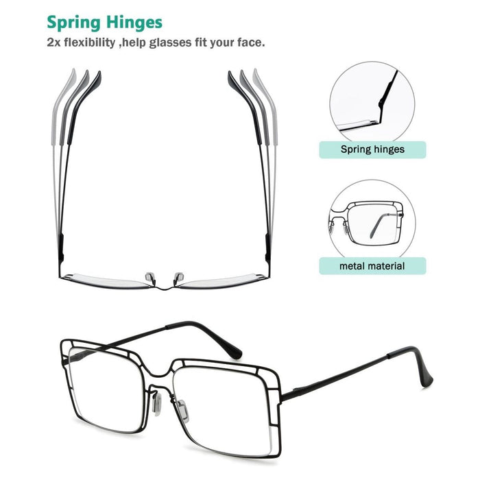 Eyekeeper.Com - Thin Metal Hollow Frame Reading Glasses R2301