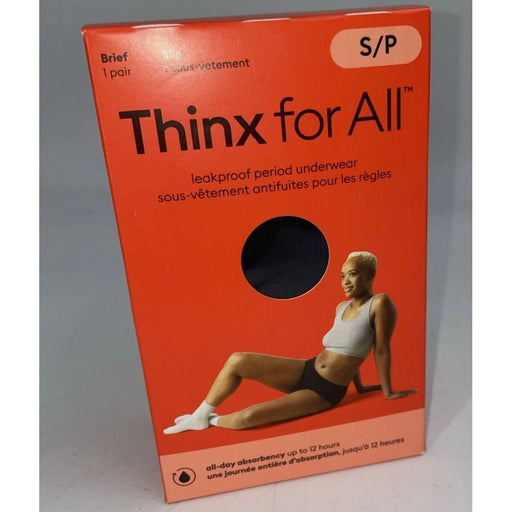 VIP Extensions Thinx For All Super Absorbency Period Underwear Brief, Small Black Underwear Firebrick