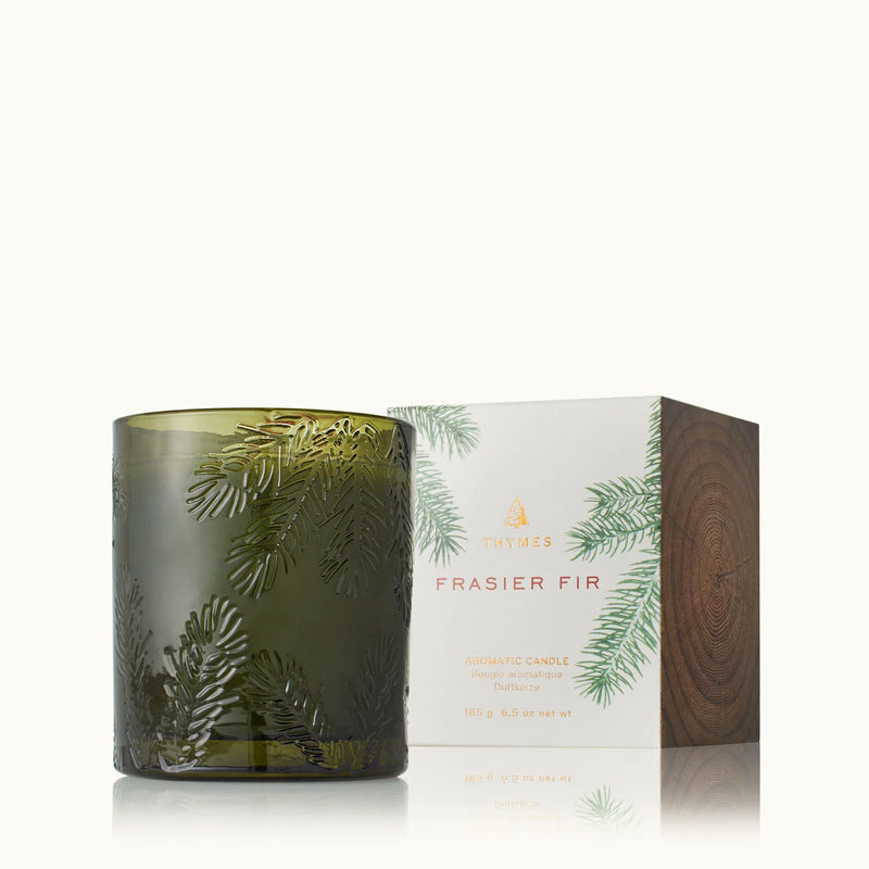 Nava Beauty Thymes Frasier Fir Green Glass Candle 6.5 OZ Light Gray 6.5 Oz