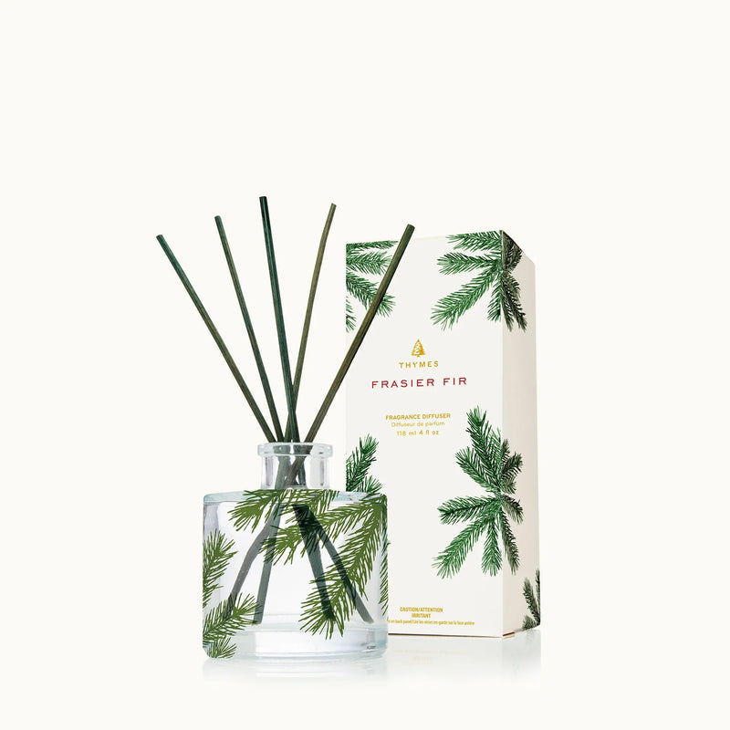Nava Beauty Thymes Frasier Fir Petite Pine Needle Reed Diffuser 4.0 FL OZ White Smoke
