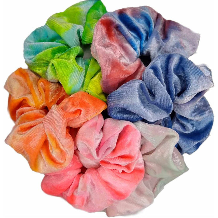 Threddies Large Tie Dye Velvet Scrunchies