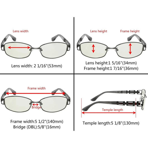 eyekeeper.com Titanium Rectangle Eyewear Blue Light Filter 004A Eyeglasses